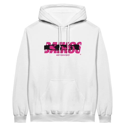 Hoodie DAIKOS GP blanc streetwear moto logo DAIKOS rose