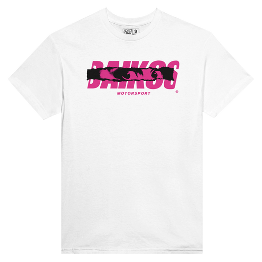 T-shirt DAIKOS GP blanc streetwear moto logo DAIKOS rose