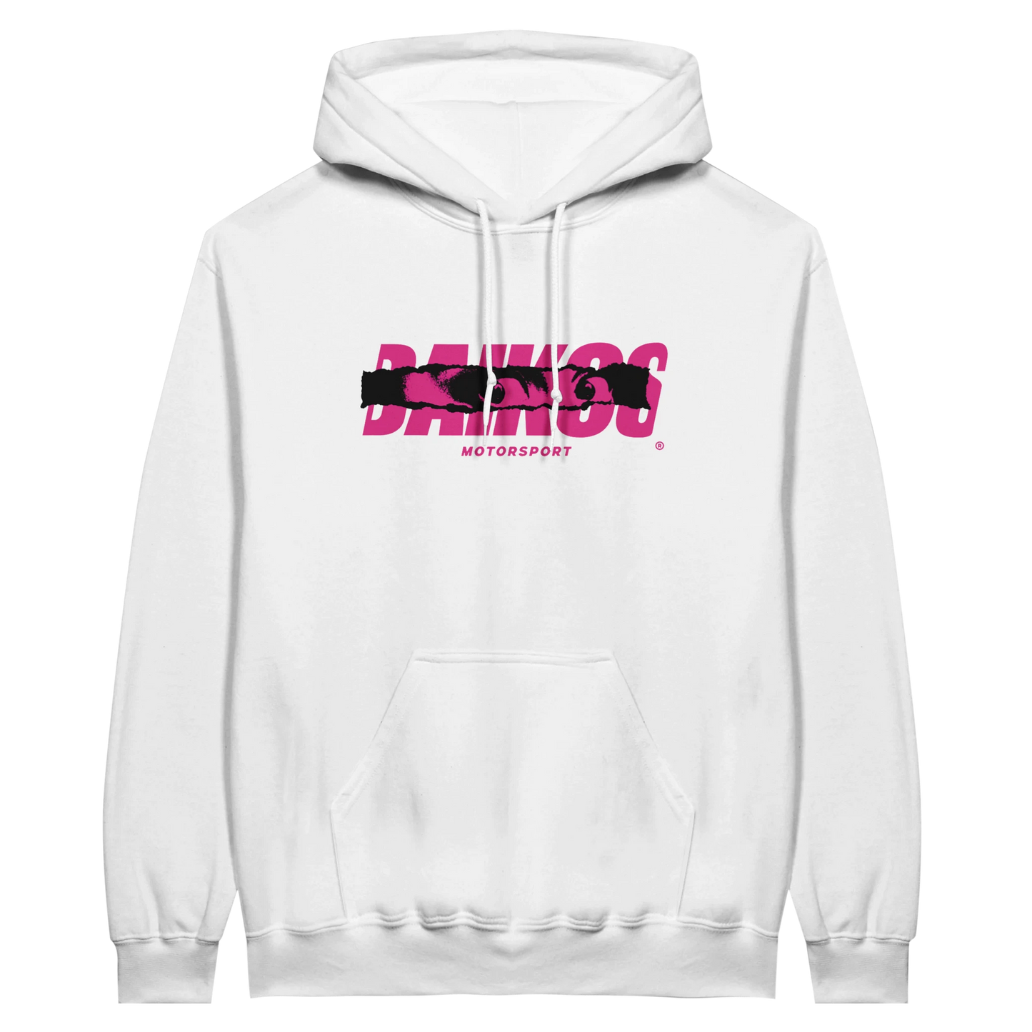 Hoodie DAIKOS GP blanc streetwear moto logo DAIKOS rose