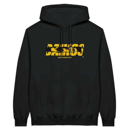 Hoodie DAIKOS GP noir streetwear moto logo DAIKOS jaune
