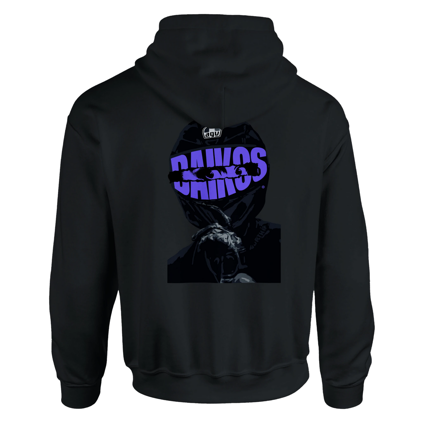 Hoodie DAIKOS INSOMNIA noir design nocturne avec pilote, esprit dark et mentalité racing.