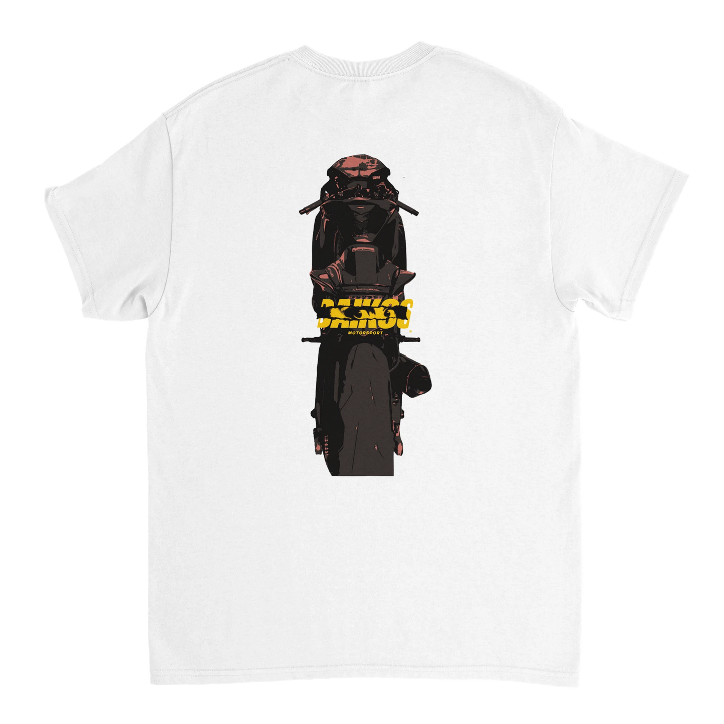 T-shirt DAIKOS CBR 1000 RR blanc avec visuel pilote moto et esprit racing