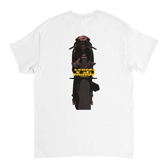 T-shirt DAIKOS CBR 1000 RR blanc avec visuel pilote moto et esprit racing