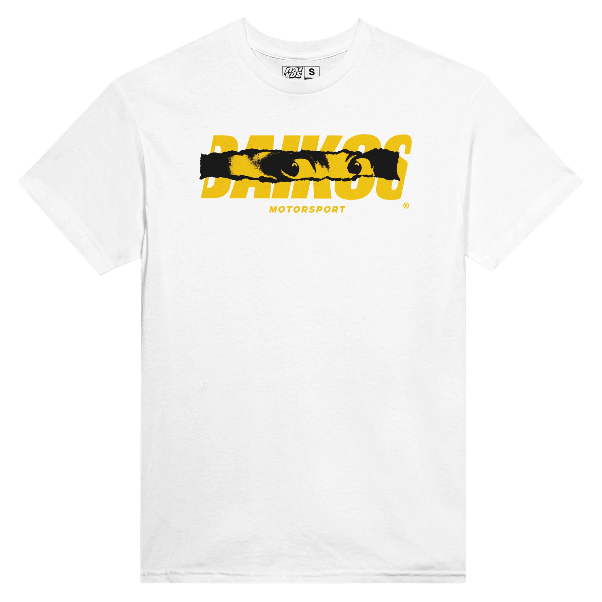 T-shirt DAIKOS CBR 1000 RR blanc streetwear moto logo DAIKOS jaune