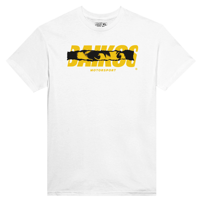 T-shirt DAIKOS CBR 1000 RR blanc streetwear moto logo DAIKOS jaune
