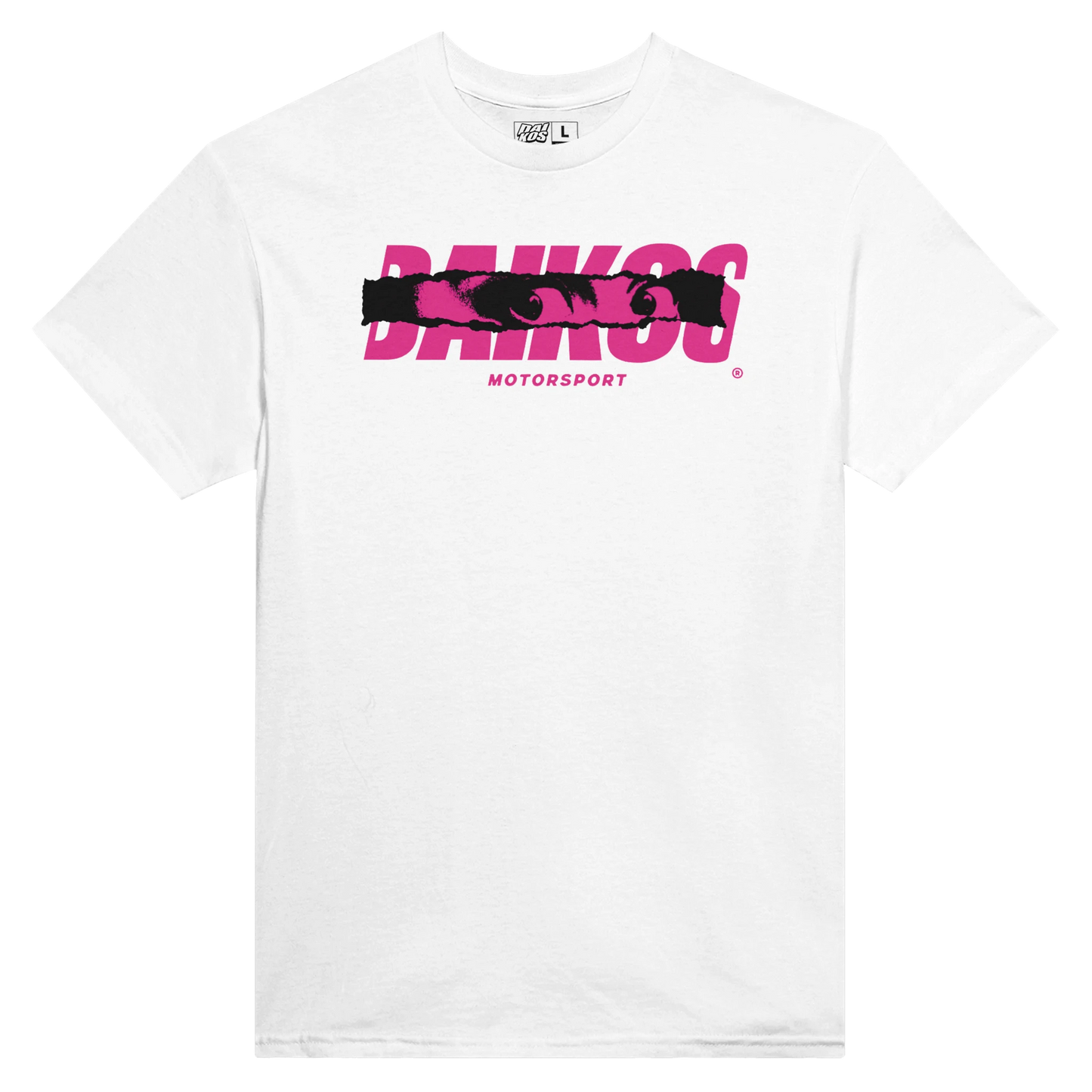 T-shirt DAIKOS GIRL blanc streetwear moto logo DAIKOS rose
