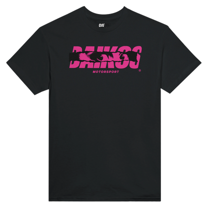 T-shirt DAIKOS GIRL noir streetwear moto logo DAIKOS rose
