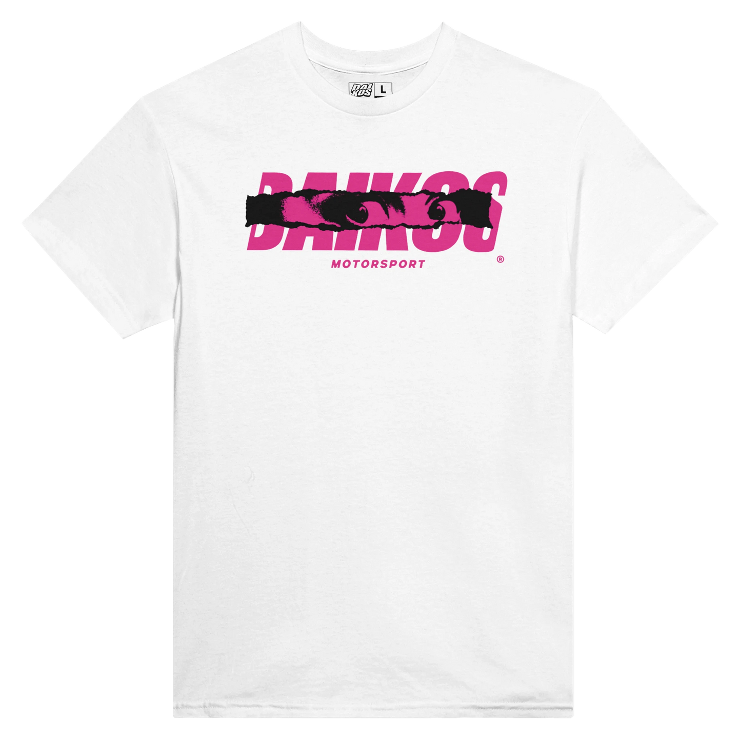T-shirt DAIKOS GP blanc streetwear moto logo DAIKOS rose