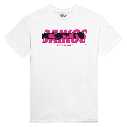 T-shirt DAIKOS GP blanc streetwear moto logo DAIKOS rose
