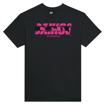 T-shirt DAIKOS GP noir streetwear moto logo DAIKOS rose