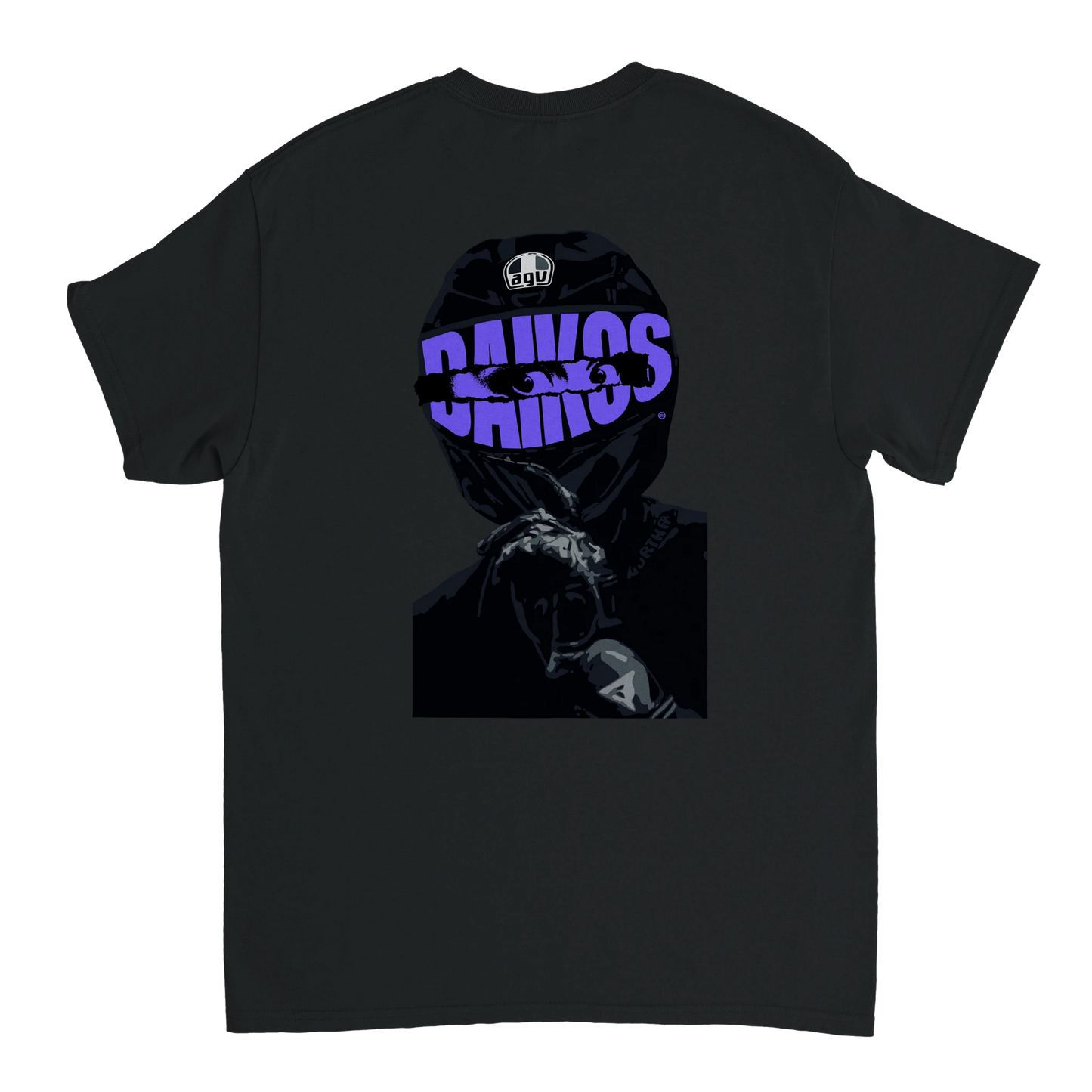 T-shirt DAIKOS INSOMNIA noir design nocturne avec pilote, esprit dark et mentalité racing.