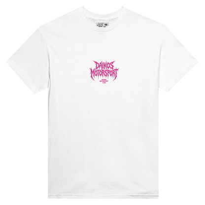 T-shirt DAIKOS PHANTOM blanc streetwear motorsport logo rose