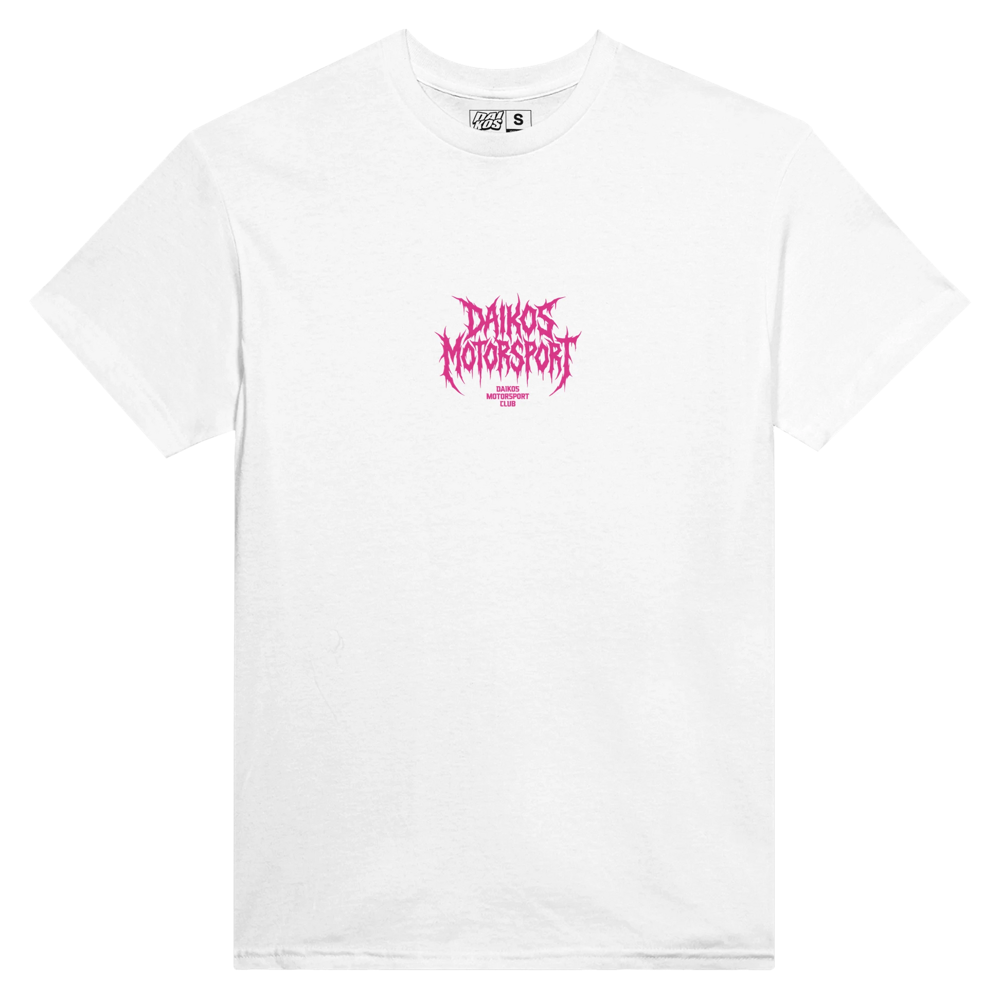 T-shirt DAIKOS PHANTOM blanc streetwear motorsport logo rose