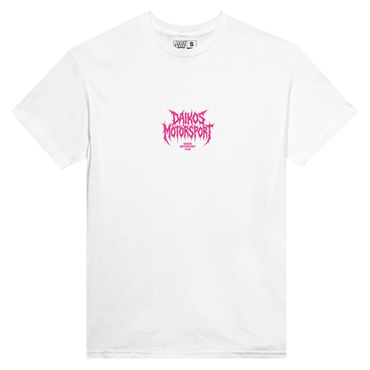 T-shirt DAIKOS PHANTOM blanc streetwear motorsport logo rose