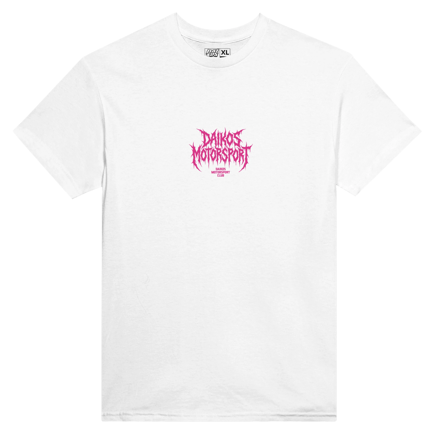 T-shirt DAIKOS PHANTOM blanc streetwear motorsport logo rose