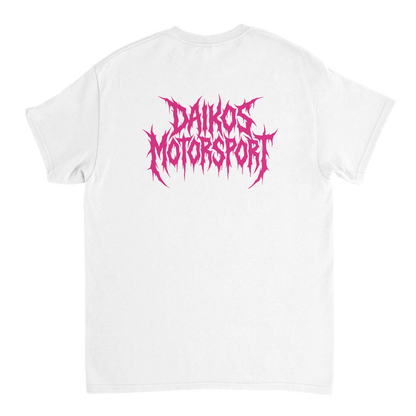 T-shirt DAIKOS Phantom blanc avec logo DAIKOS Motorsport design agressif