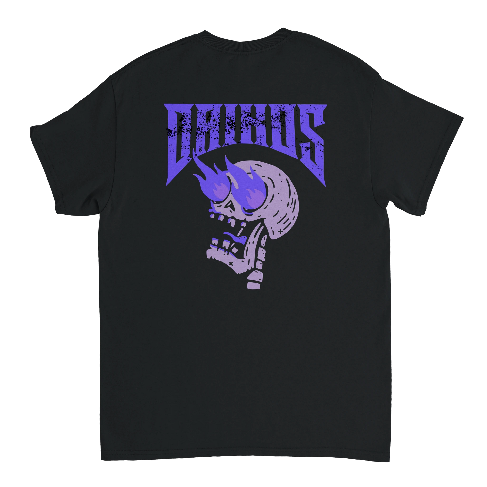 T-shirt DAIKOS SKULL noir design nocturne avec crane squelettique, esprit dark et mentalité racing.